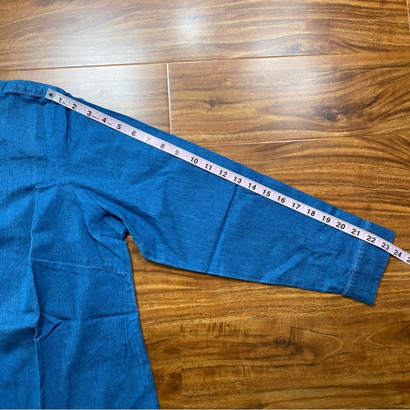 New Vintage Quaker Factory Jeanne Bice Chambray Jewel Button Down Shirt Size 1X - Picture 16 of 16